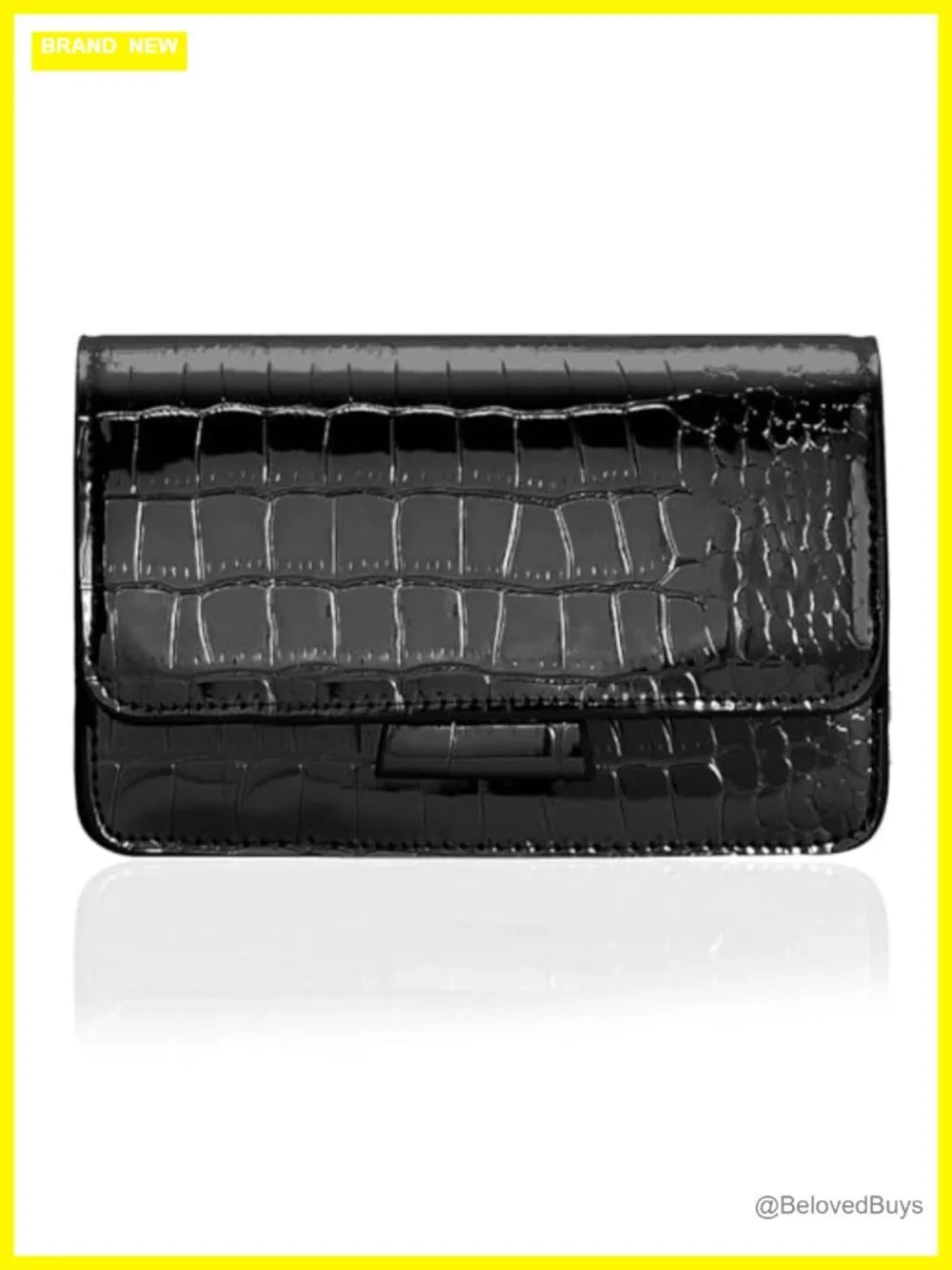 Y2K Mini Metallic Croc Crossbody Bag with Chain Strap